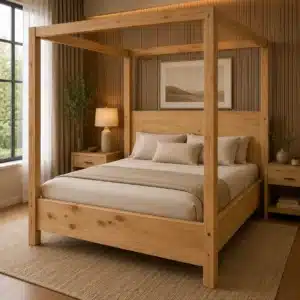 Four Poster Bed – Natural Wood | King (6x6)