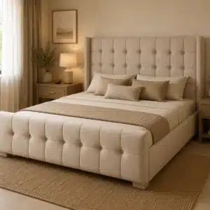 Cube Tufted Bed – Cream (II) | King (6x6)