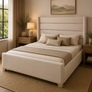 Horizontal Panel Bed – Cream | King (6x6)