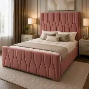 Wave Panel Bed – Blush Pink | Double (4x6)