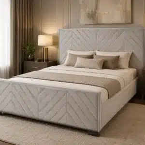 Chevron Bed – Light Grey | King (6x6)
