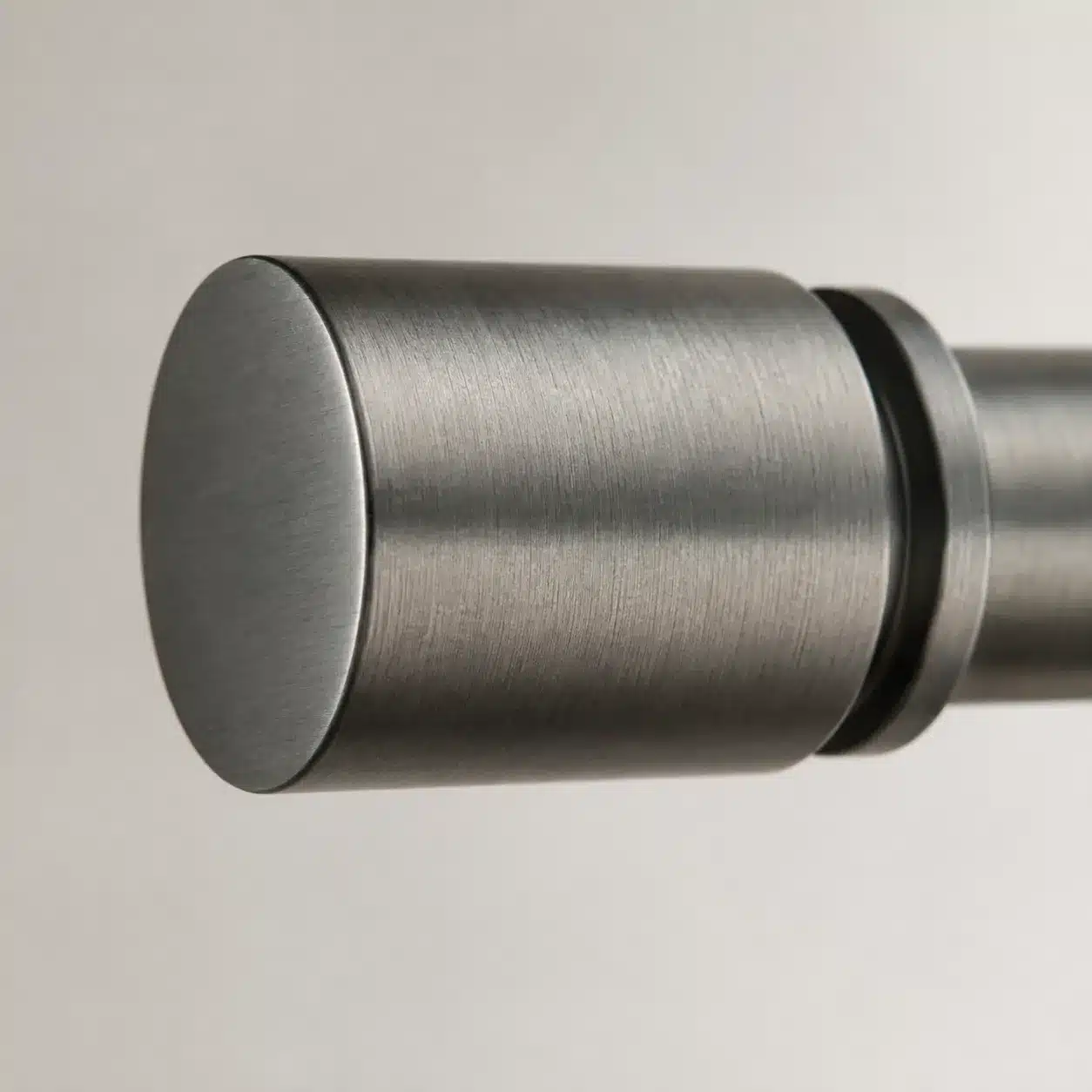 Metal curtain rod finial detail