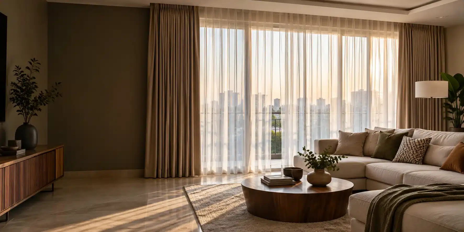 Layered Curtains by Samar Interiors